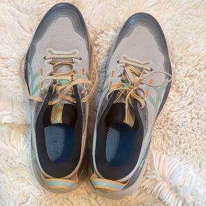 Gray and Orange Athletic Shoes